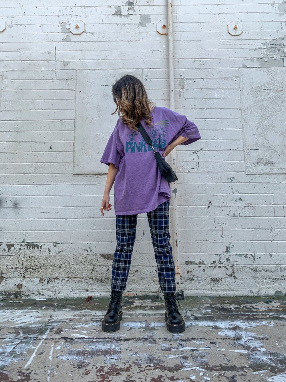 John Galt/Brandy Melville Blue Plaid Trousers